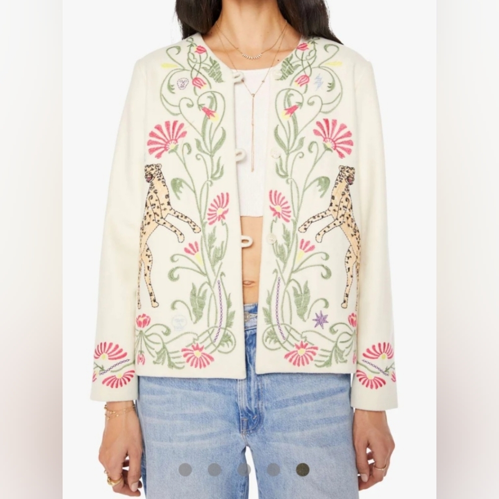 Mother The Eye Opener Ally Cat Antics-S Wool Blend Jacket. Cardigan